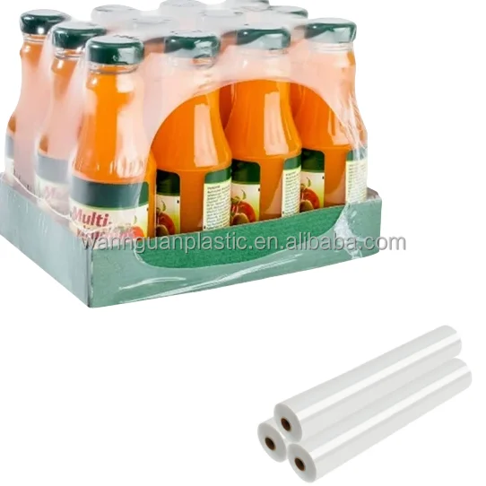 Factory Cheap Price Transparent Clear Shrink Wrap Film Custom Printing Beverage cartons PE Heat Shrink Film