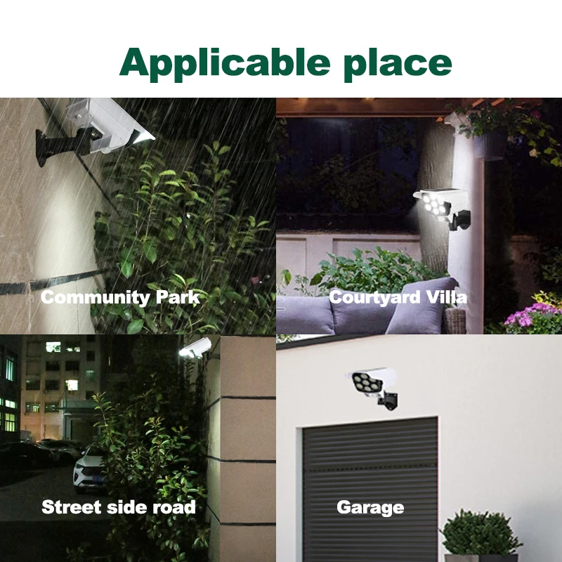 Camera style solar lights IP67 Waterproof Lamp Spotlight Emergency Lights Outdoor Garden LED Refletor ABS