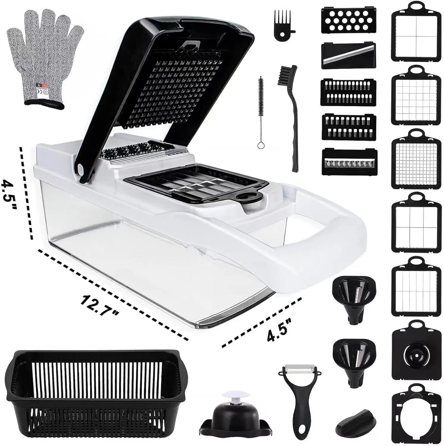 2024 Best kitchen accessories Dishwasher safe All In 1 Vegetable Chopper machine spiralizer vegetable veggie slicer