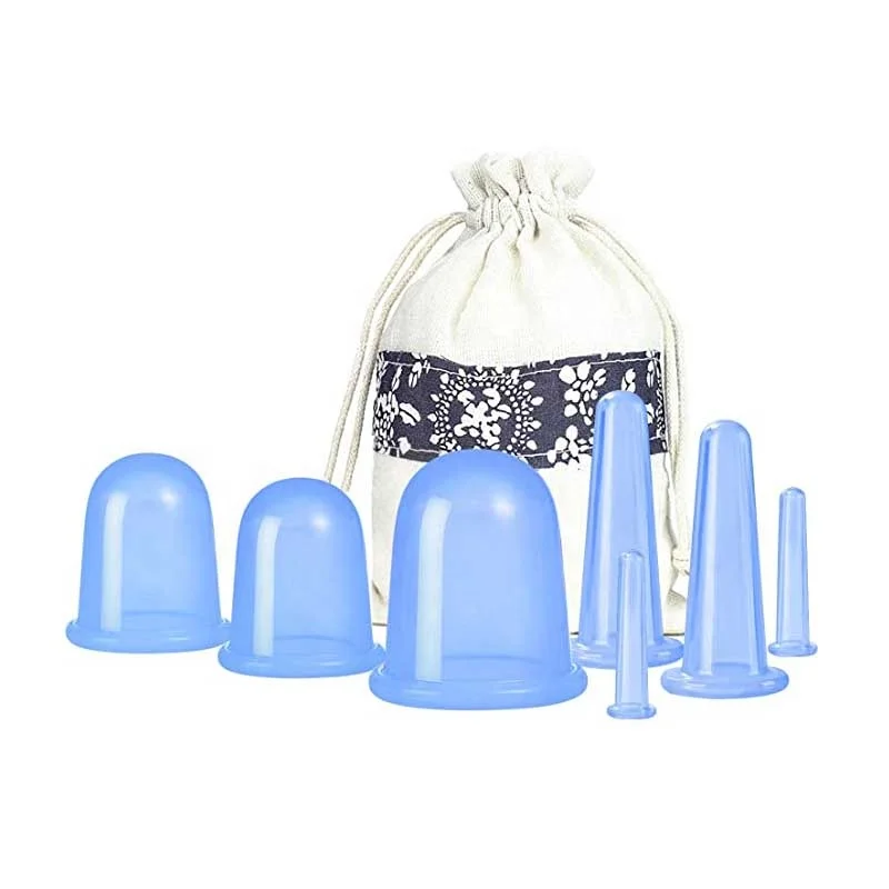 Лидер продаж; 4 штуки в области здравоохранения силиконовый вакуумный Лицо Глаза массаж чашки комплект антицеллюлитный массаж баночный набор