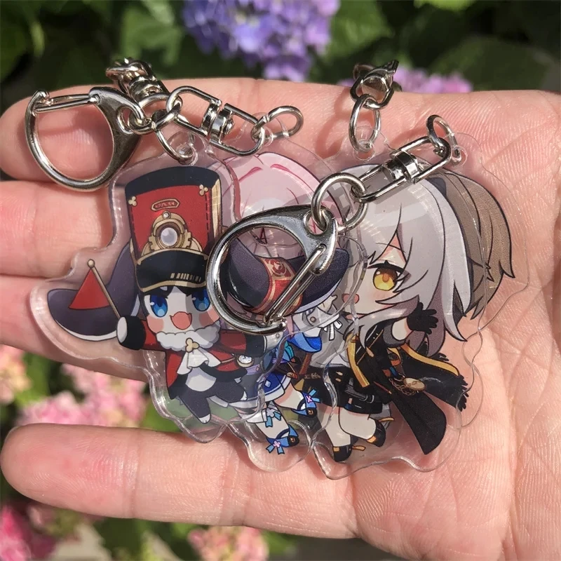 Honkai Star Rail Pom-Pom Jing Yuan Yanqing Himeko Keychain Accessories Anime Game Cosplay Pendant Prop Badge