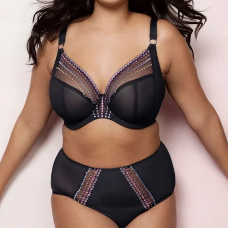 Women bra&pant sets plus size see-through sexy panty  X shape back strap female underwear