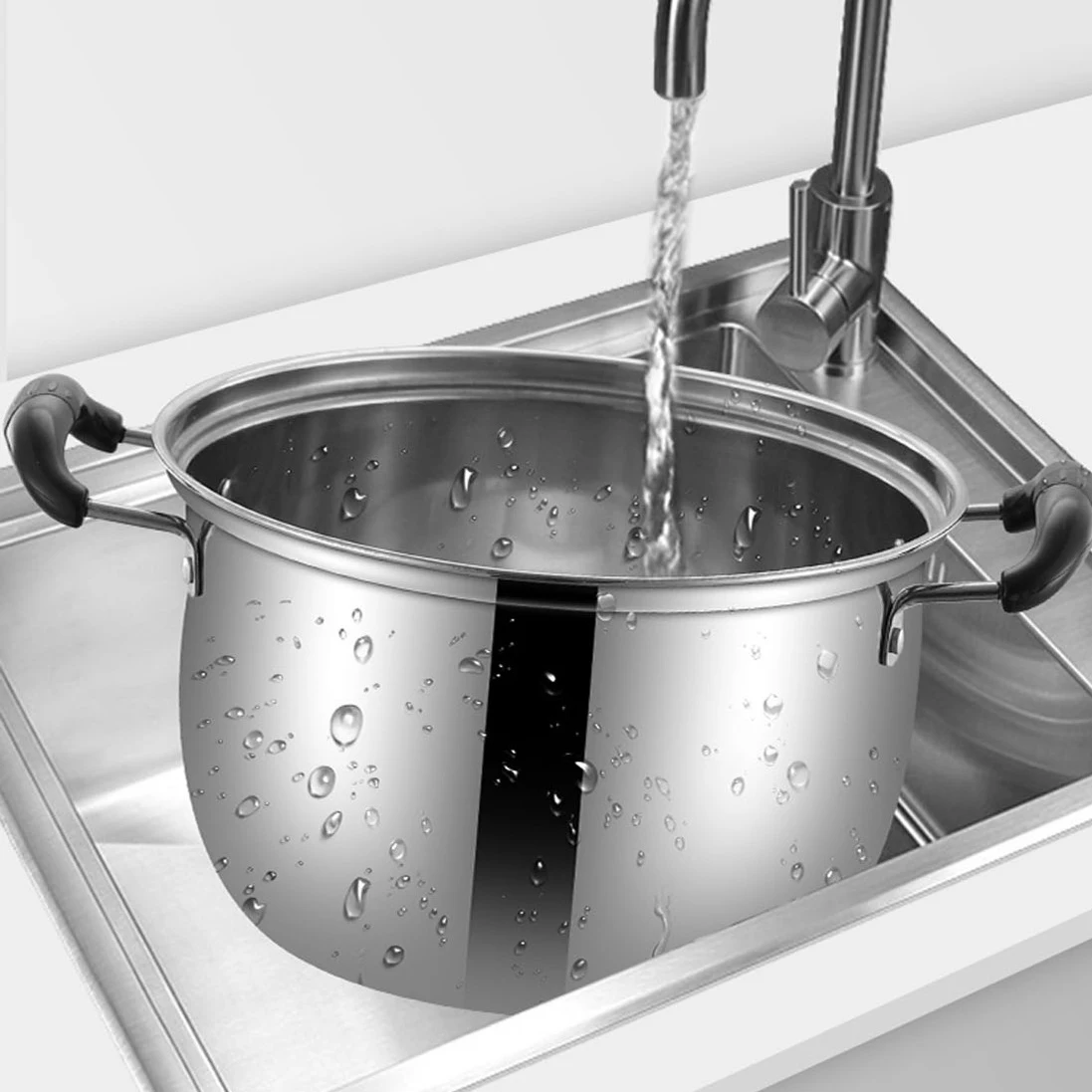 Multi-function Kitchen induction bottom Stainless Steel Cookware Cooking Soup Stock Pots Set