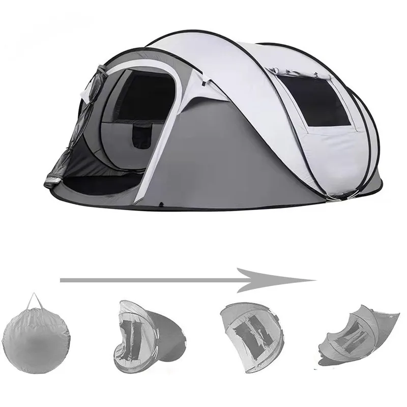 Tent Outdoor Camping Fully Automatic Boat Type Tent Tunnel  Camping  Quick-Opening Waterproof Rainproof Tent