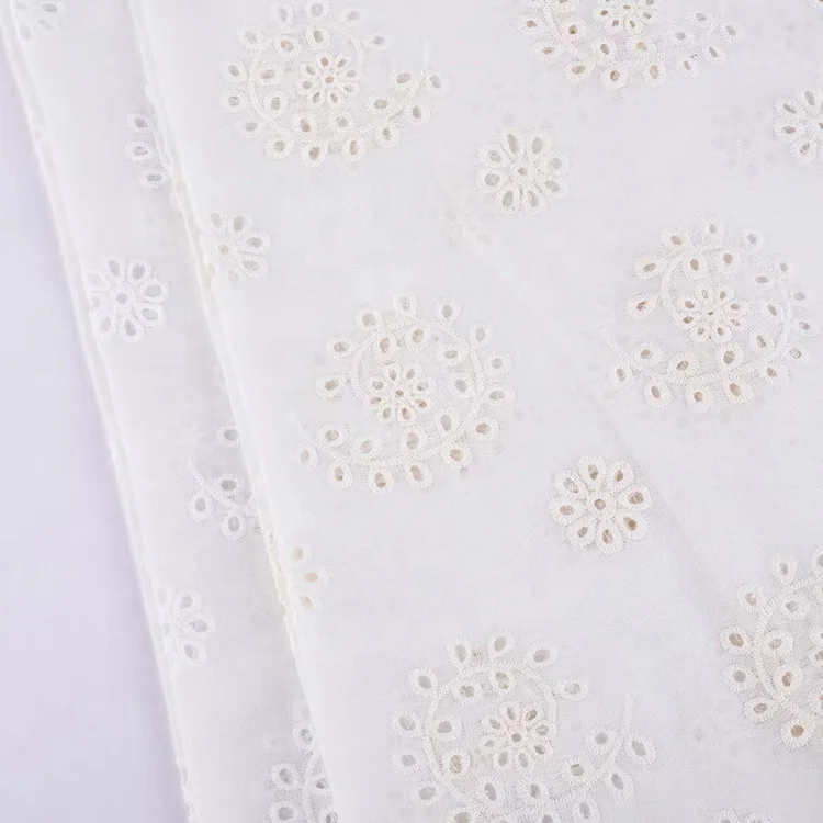 Technology Manufacturer Competitive Good Price Broderie Anglaise Eyelet Fabric For Clothing Cotton Embroidery