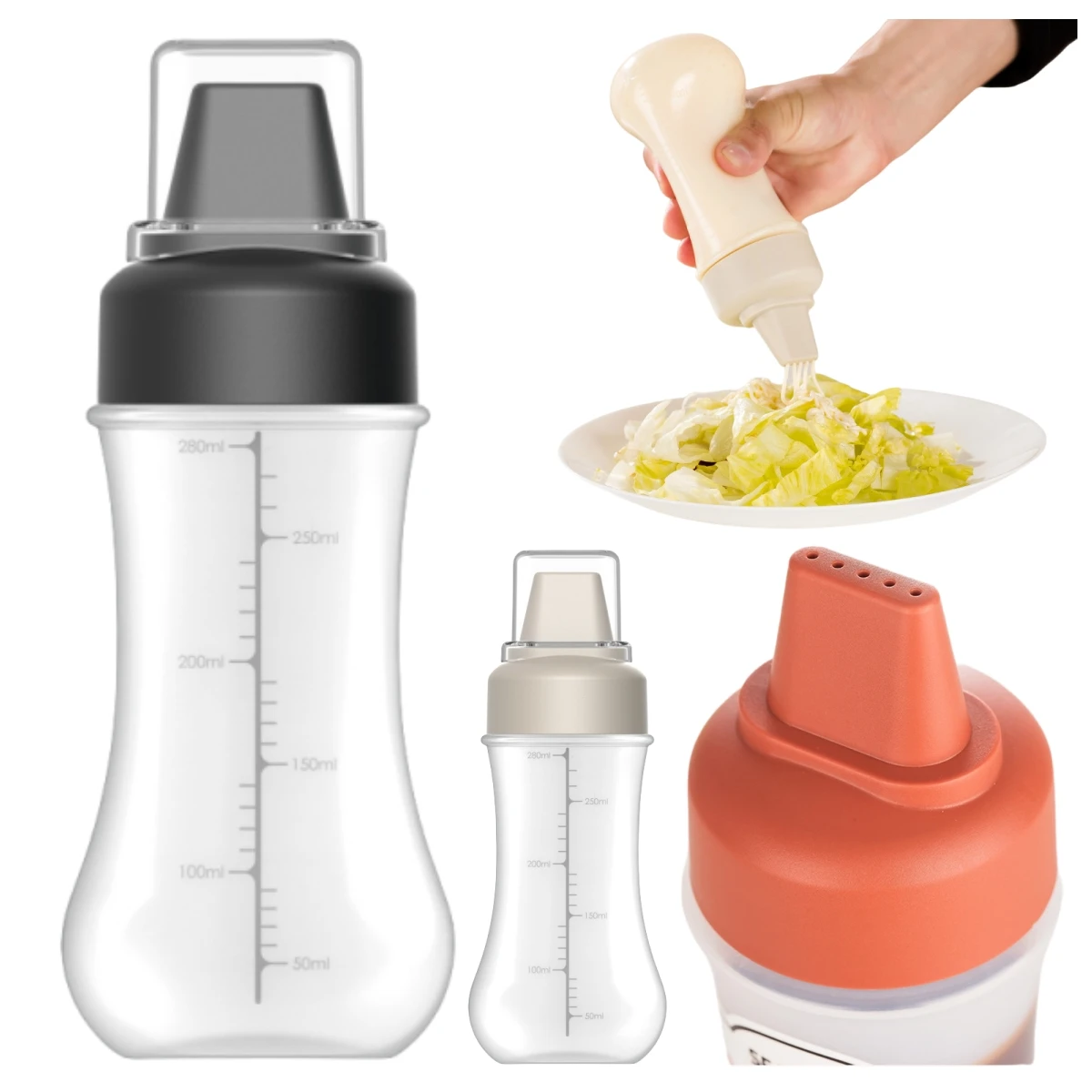 5 отверстий бутылки для приправы с насадками новые пластиковые горчичные соусы кетчупа оливковым маслом кухонные инструменты