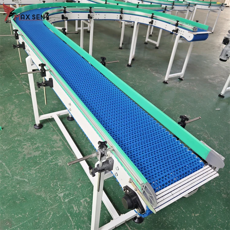 PP Plastic Modular Belt Conveyor Straight/Curved Conveyor with High Quality