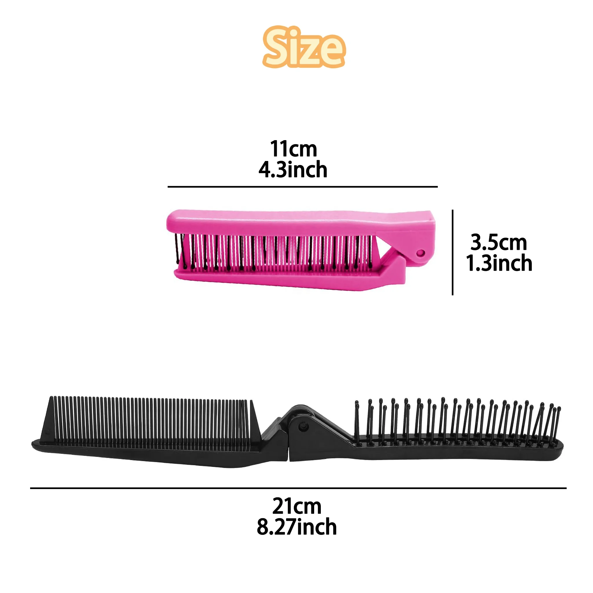 Hair Combs Wholesale Travel Folding Portable Plastic Comb Dual-use Massage Comb