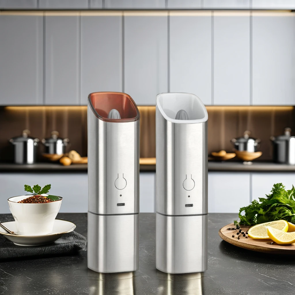 USB Rechargeable Electric Salt Pepper Grinder High Quality Metal 100ml Capacity New Arrival Home Use Pepper Mill Box Packing