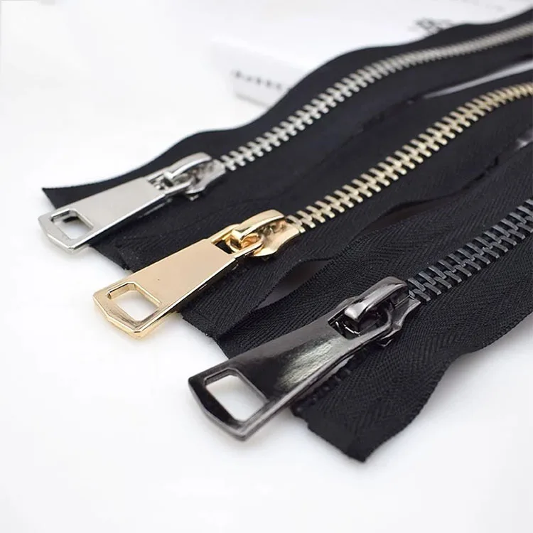 Clothing Garment Metal Zipper Time Lead Big Teeth Heavy Duty Zipper Plating Brass Teeth Open-End Zipper For Garment