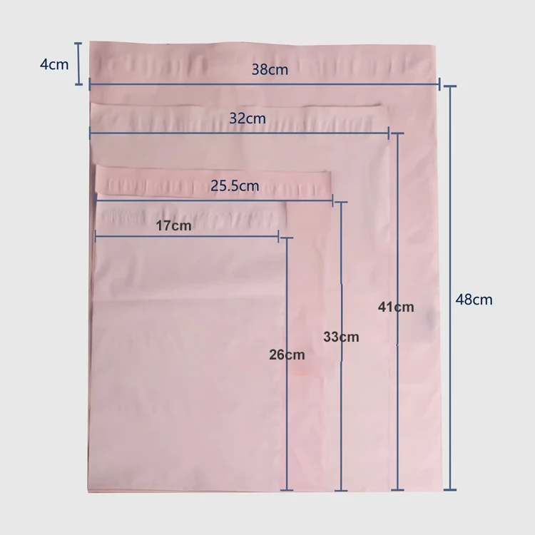 Custom Logo Printing Peach Pink Polymailer Express Mailing Bag Biodegradable Packaging Shipping Poly Mailer Bags for Clothing