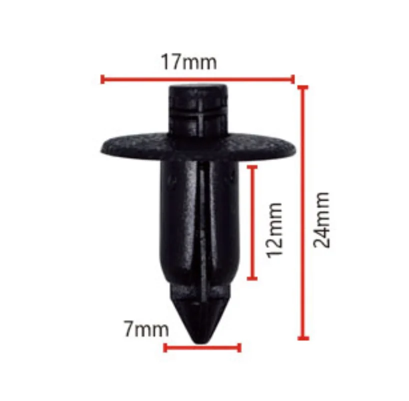 P02 High Quality Auto Retainer Car Button Clip Fixing Rivet Trim Clip OEM 90467-07043 80999-05n07 100PCS/bag Plastic PE Bag