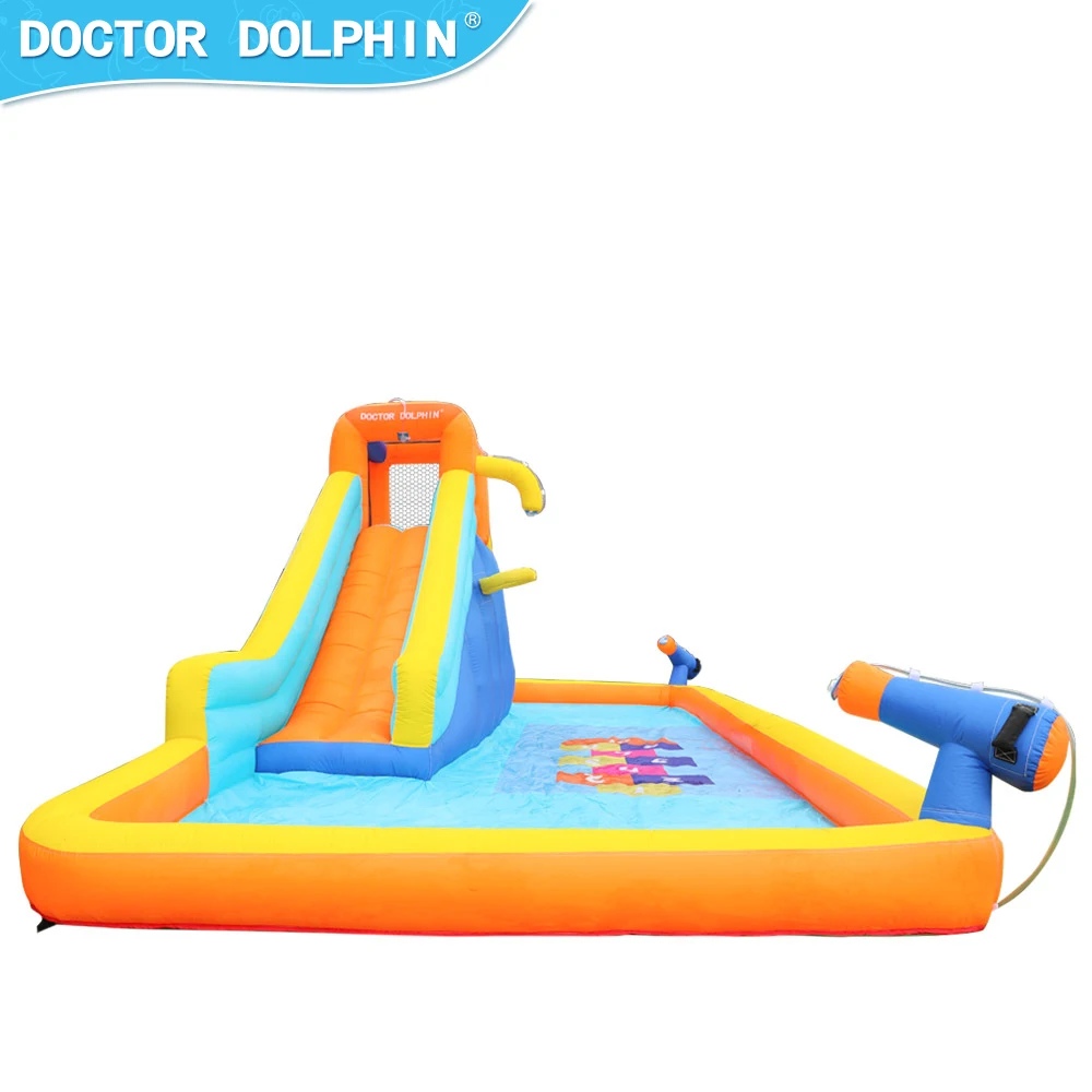 Doctor Dolphin customized Top Quality Hot Sale Custom Backyard Water Attractive Inflatable Playground Slide With Pool For Kids