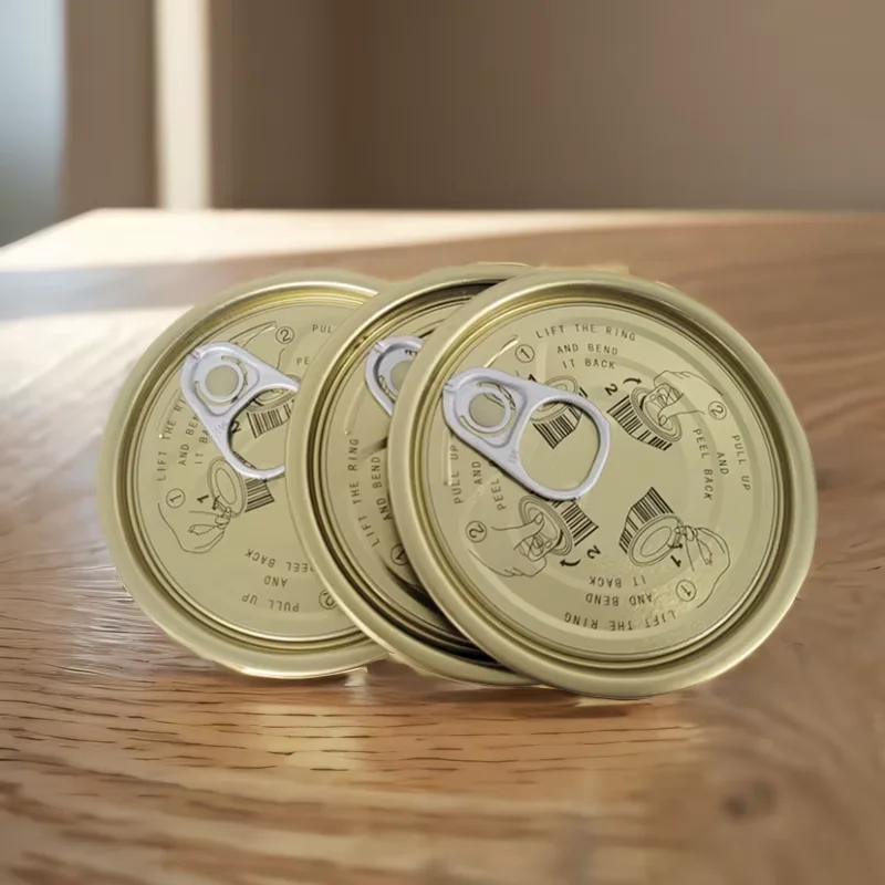 BPA free seal Tinplate Lid Custom Logo round Metal Tin  lid  Easy open end
