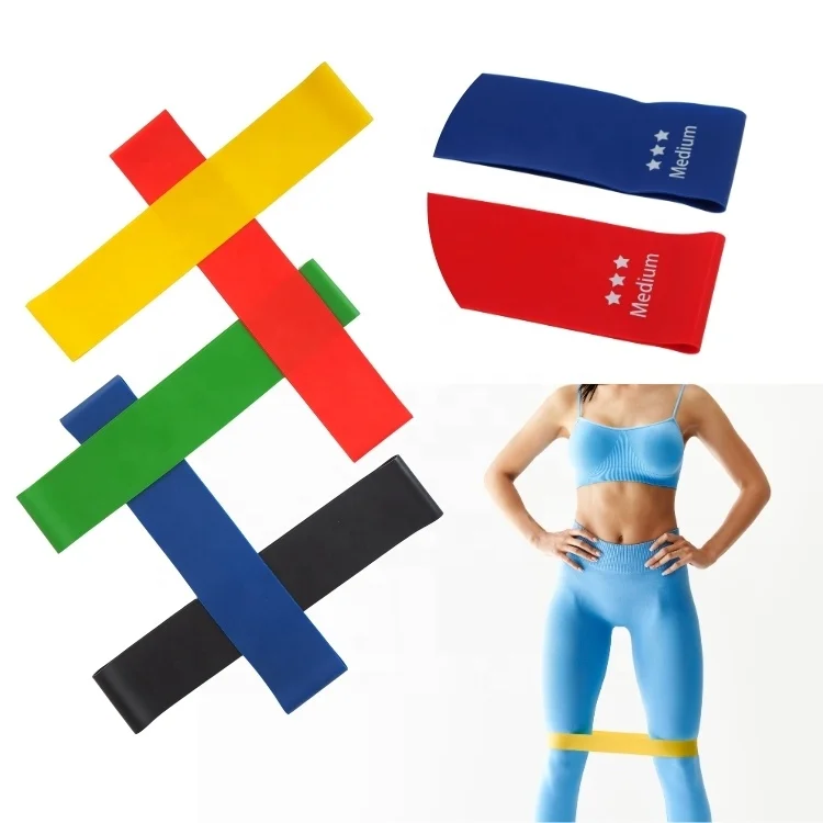 Custom Logo Fitness Gym Workout Elastic Loop Resistance Bands Exercise Bands Made from Natural Rubber and Latex