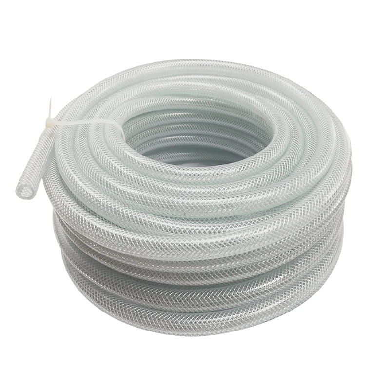 5/32 1/4 3/8 7/8 1 3 2 Inch Clear Plastic Vinyl Tubing PVC Fiber Braided Reinforced Tube Pipe Hose for Water Transfer 6 8 10 bar
