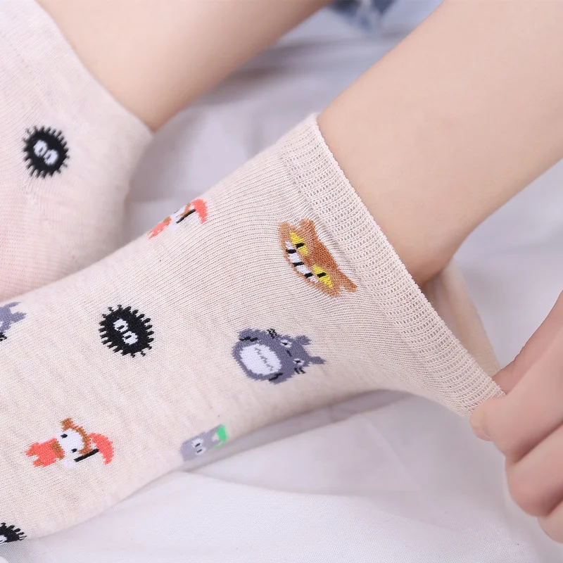  Тонкие дышащие удобные носки-лодочки Totoro для девушек и