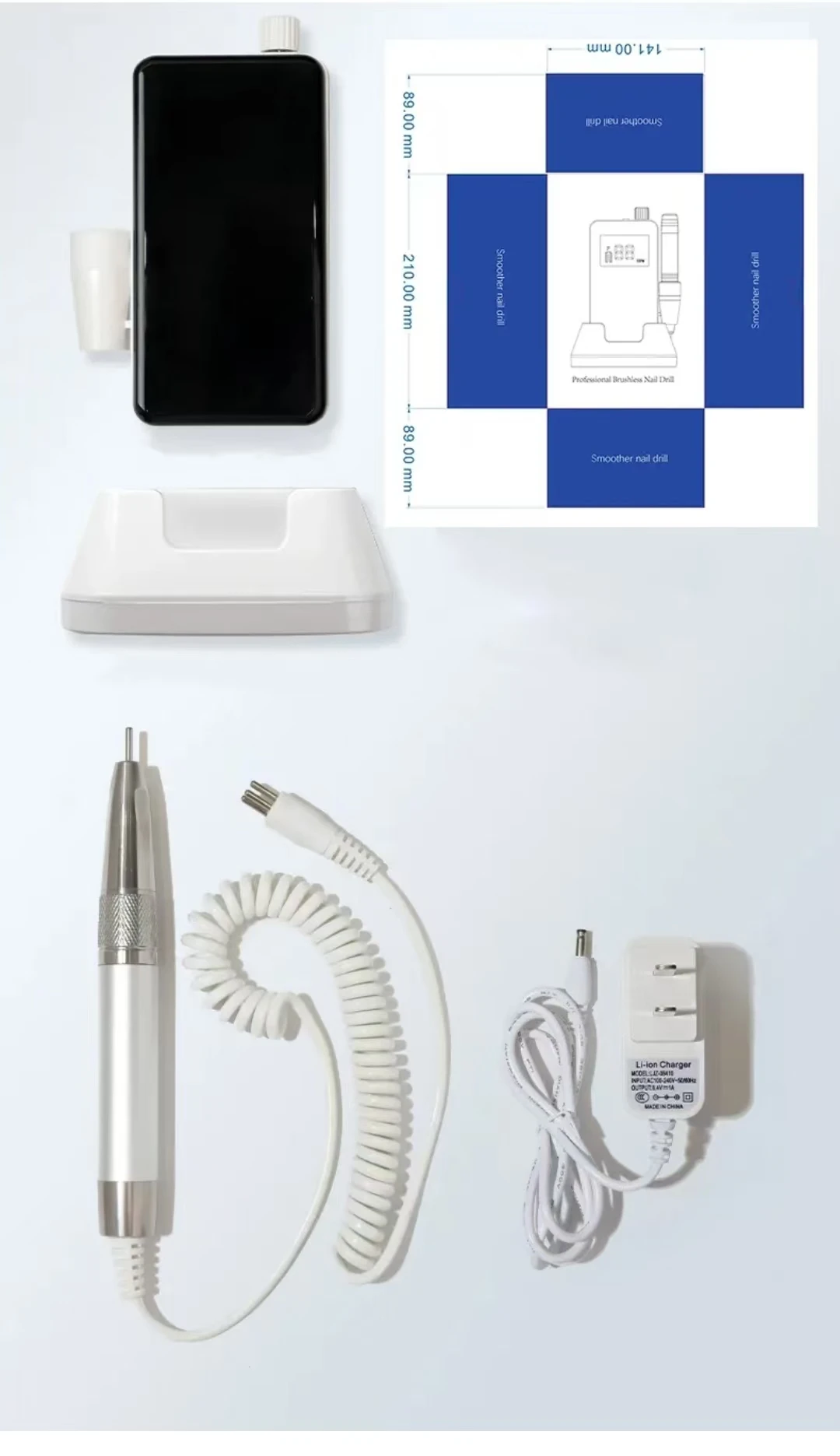 Professional Nail Drill 40000RPM Wireless Strong Portable Brushless Nail Drill Handpiece Cordless Electric Nail Drill Machine