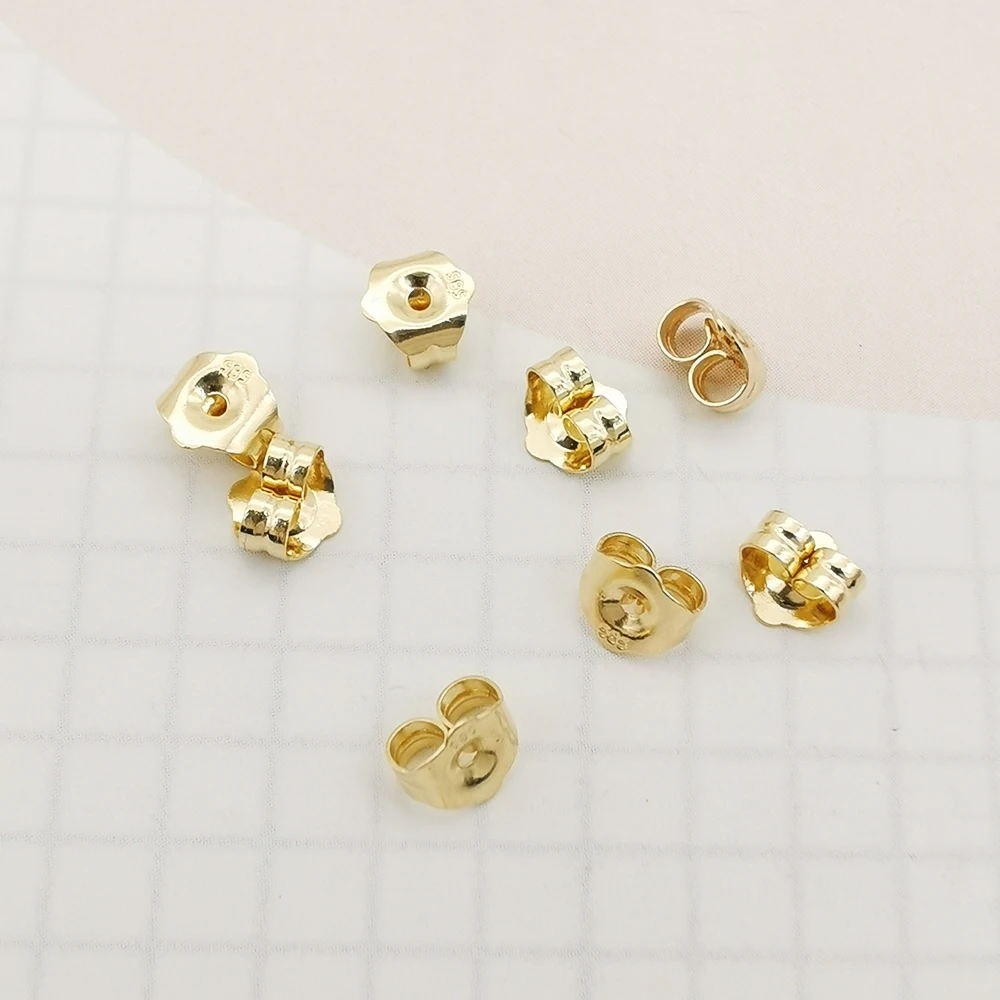 14K,18K Soild Gold Earring Back Plug Stopper Ear Post Butterfly Clips for Earring