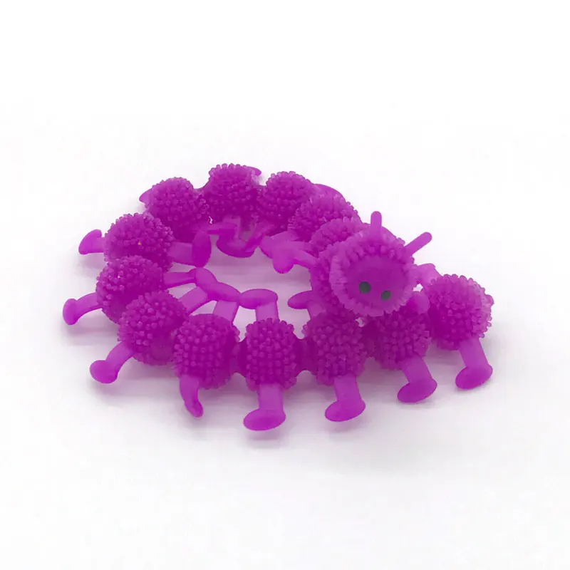 Color  TPR material   Bracelet Stretchy caterpillars String toy   for Children and Adults