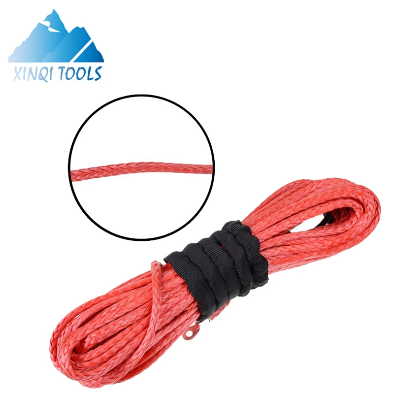 XINQI Synthetic Winch Rope Line Cable Capacity W/Sheath Black - 3 Year Warranty