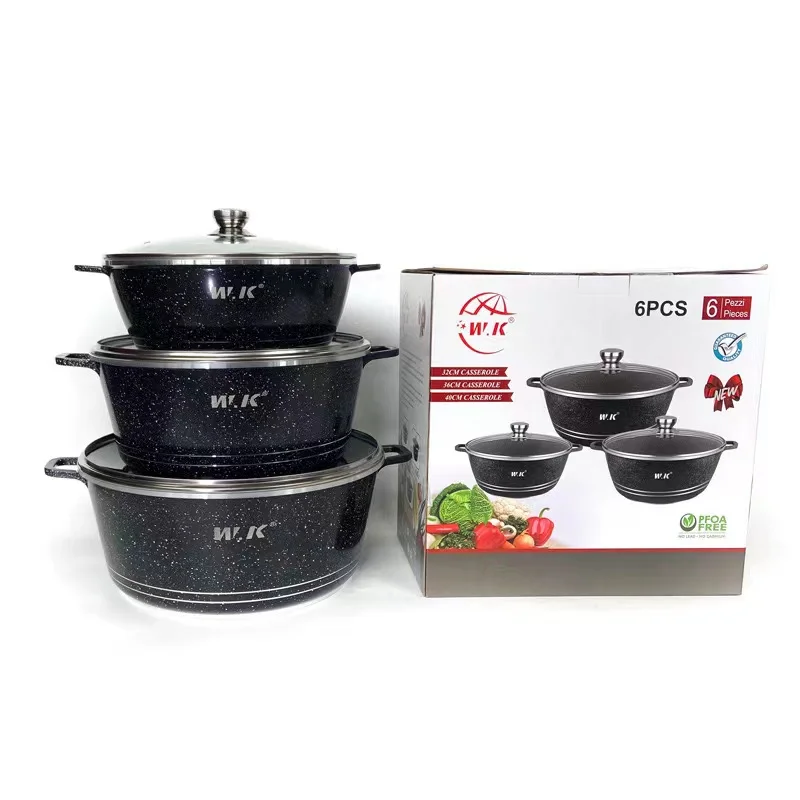 Home Kitchenware 6pcs Sets Soup Cooking Sauce Cooking Japandi 32-36-43cm Huge Steaming Soup Pot Casserole