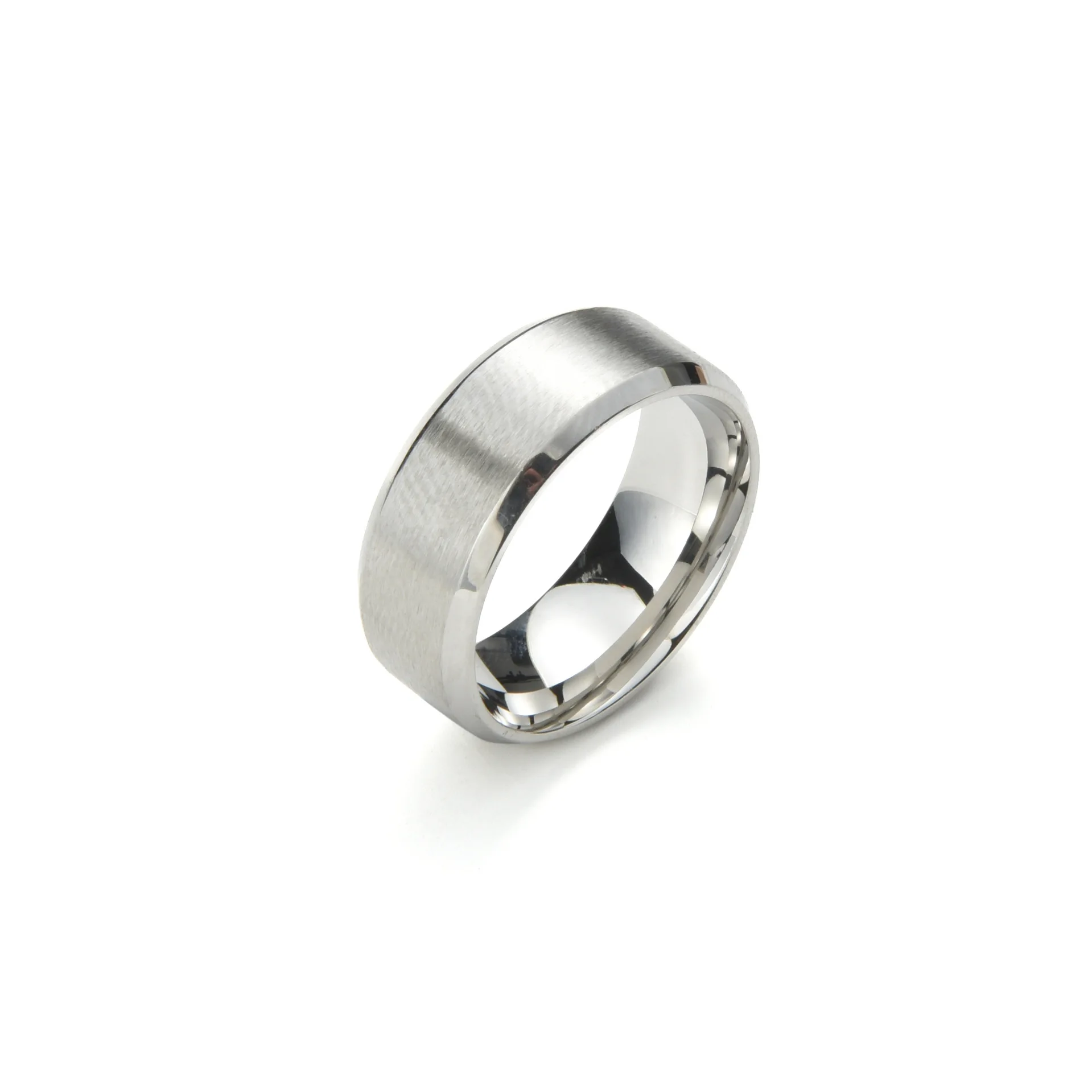 Wholesale 8MM Tungsten Ring Simple Smooth Mirror Polishing Matte Stainless Steel Engagement Jewelry Fashion Cross-Border Design