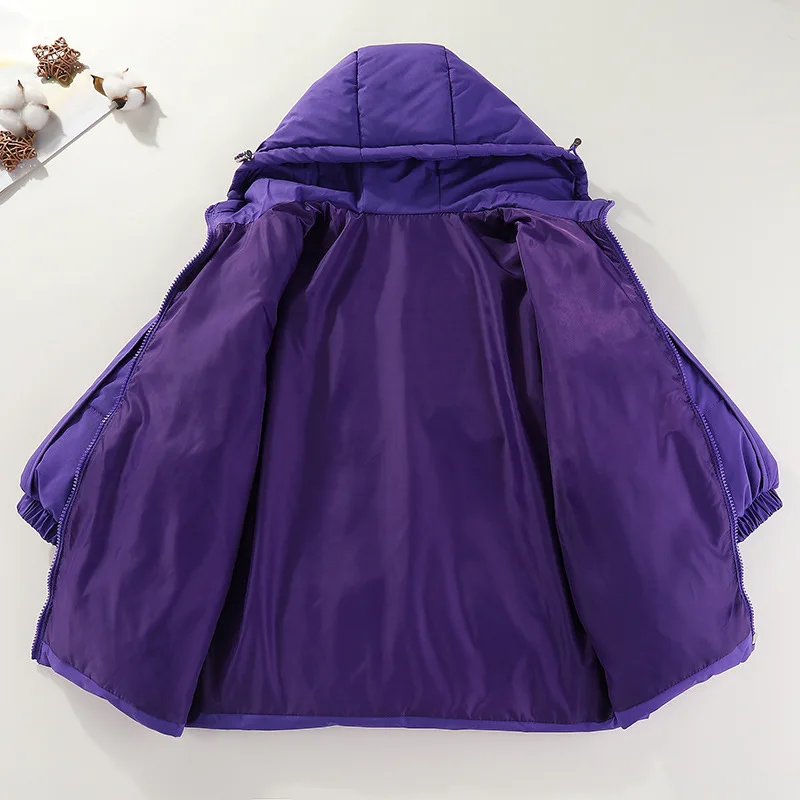 Ins Fashion Winter Autumn Kids Teenagers Jackets Solid Color Zipper Long Down Coats for Boys Girls