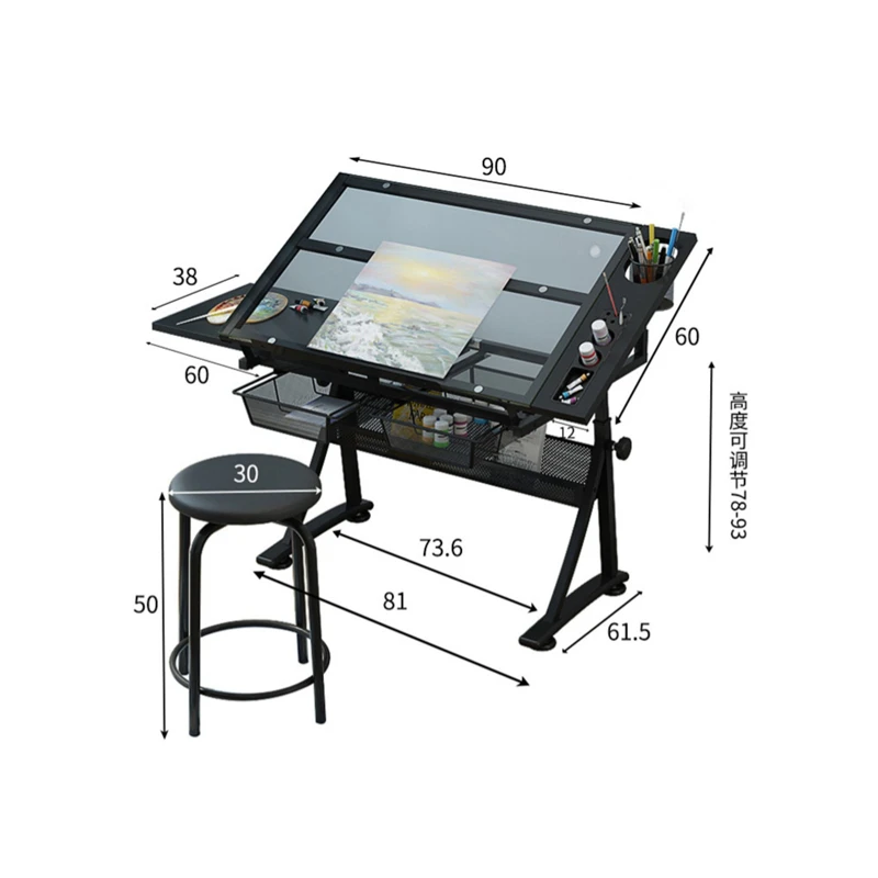 Modern Lifting glass drawing table art painting drafting board