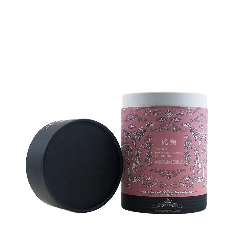 
FSC Wholesale High Quality Colorful Printed Paper Cylinder Food Packing Jelly Box 