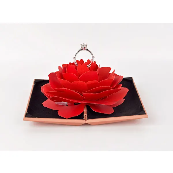 High Quality Pop Up Wedding Box With Roses, Rose Ring Box