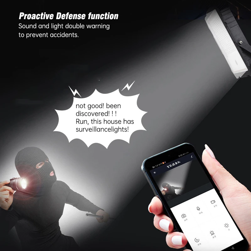 KENYA Flood Light app control LED WIFI network wirele floodlight solar security flood lights with CCTV camera