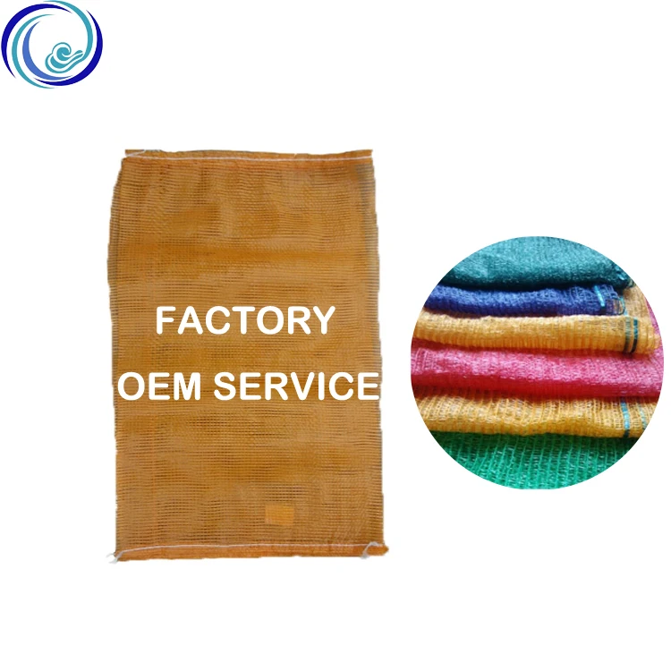 PP Durable 50kg Leno Fruit Vegetable Plastic Packaging Drawstring Bean Onion Potato PP Mesh Net Bag