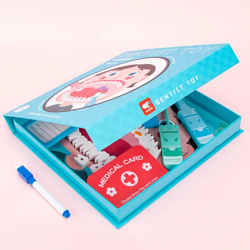 2023 Kid educational toys wood dentist toys for kids montessori