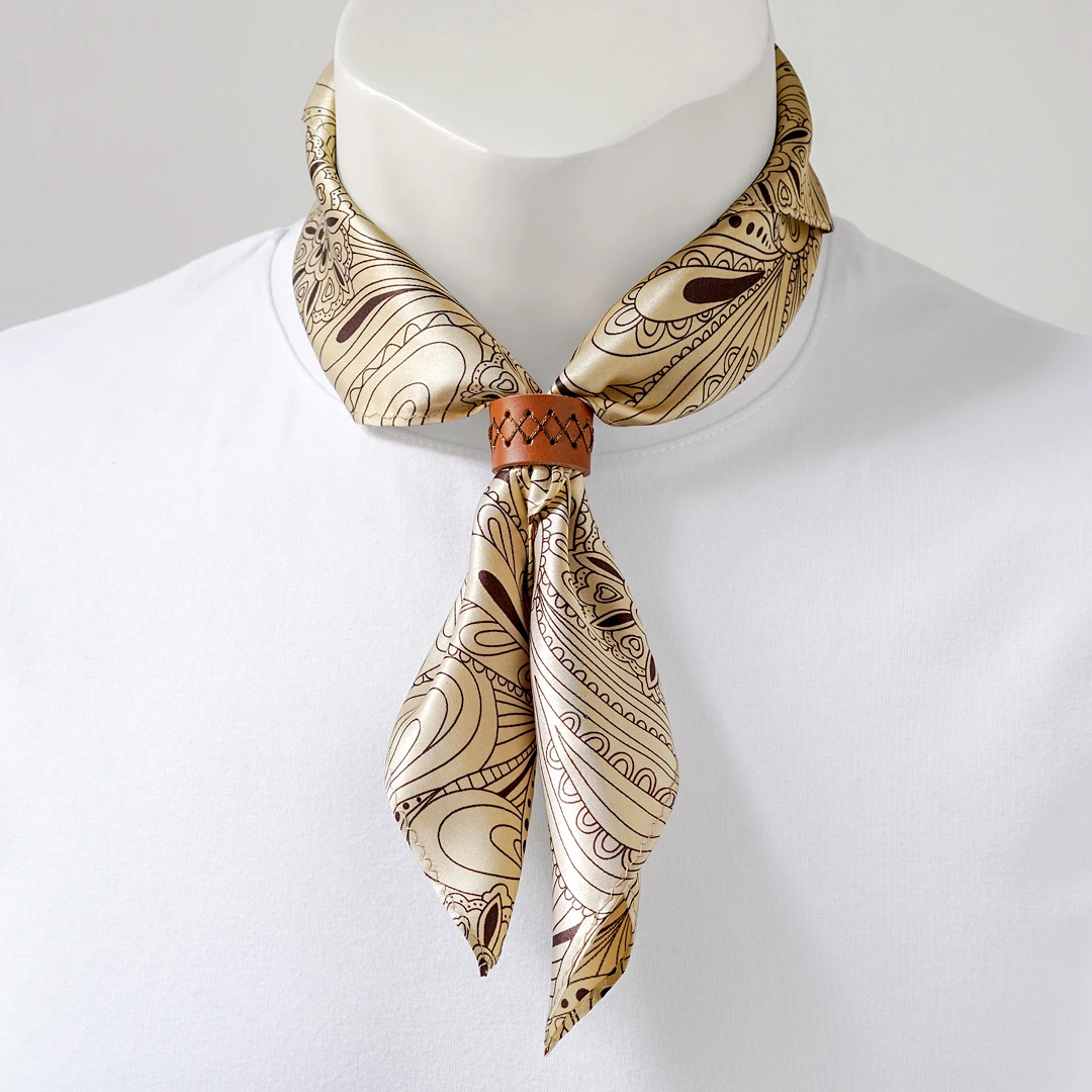 Mens Pure Silk Scarf Shiny Designer Paisley Silk Satin Neck Bandana Scarves Custom Hair Head Bandanas
