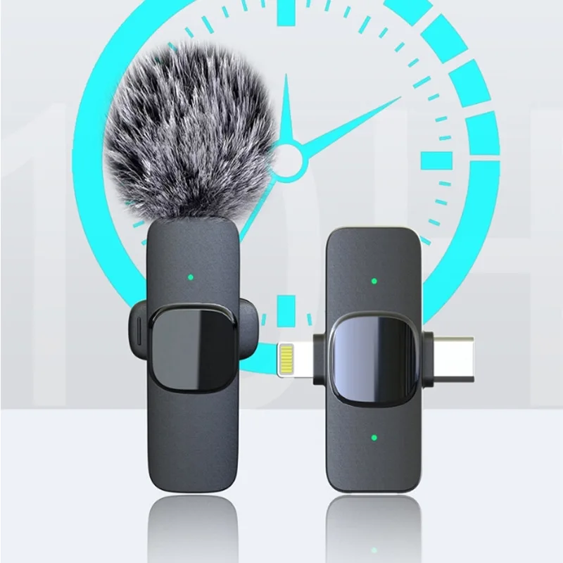 Mini Mic Noise Reduction K1 2 In 1 Wireless Lavalier Recording Lapel Microphone Podcast Microphone For Liverstreaming Vlog