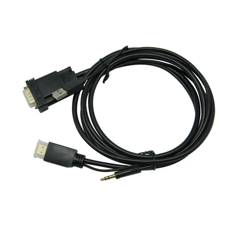 High Quality HD MI to VGA KVM Cable with USB Audio  converter  Monitor Projector splitter cable