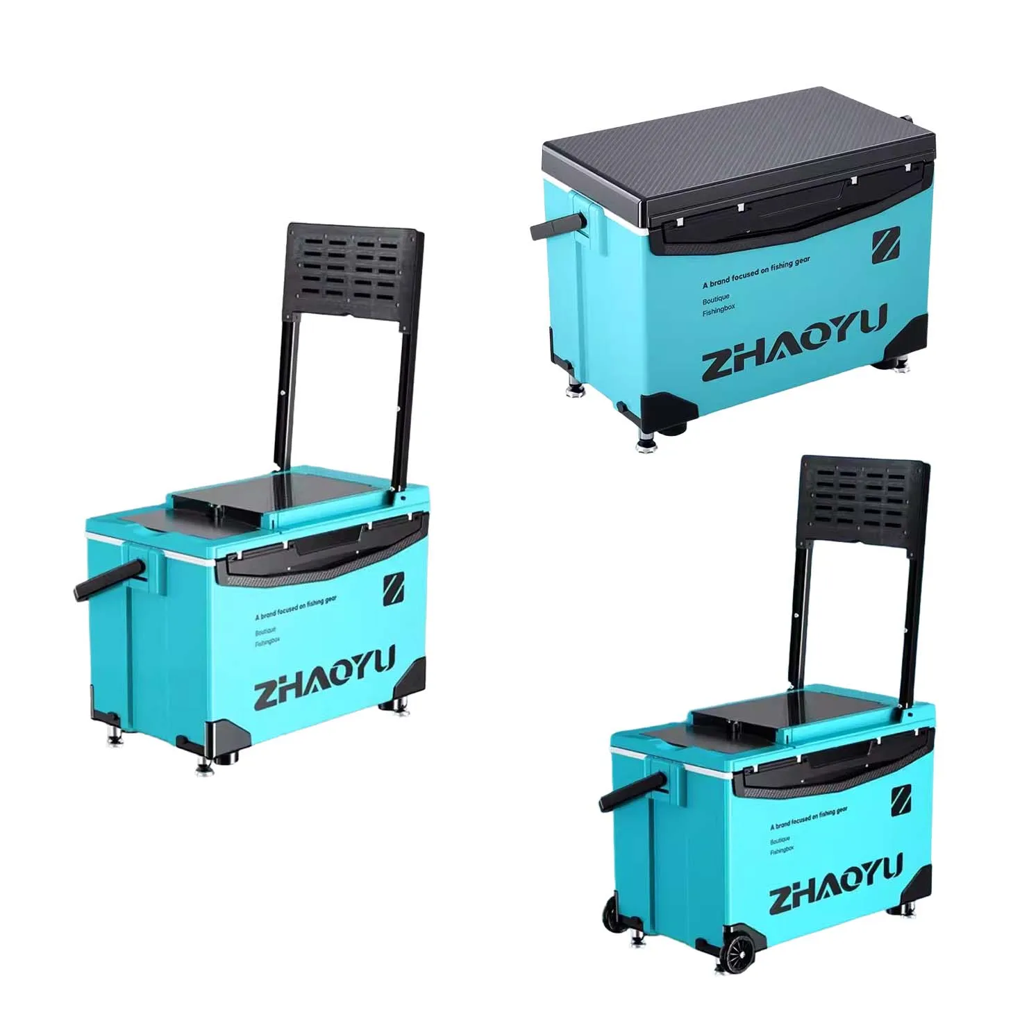 Fishing Gear Box Ultra Light Multifunctional Fishing Seat Fishing Box with Backrest/liftable Legs