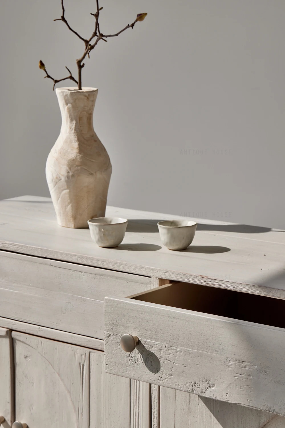 Elegant furniture wabi sabi cabinet French vintage recycled pine sideboards living room furniture interior decorative sideboard