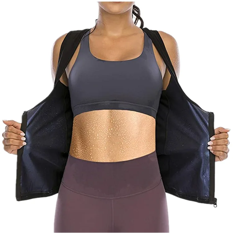 Workout Clothes Sweat Waist Trainer Shaper Vest Sauna Suits With Zipper