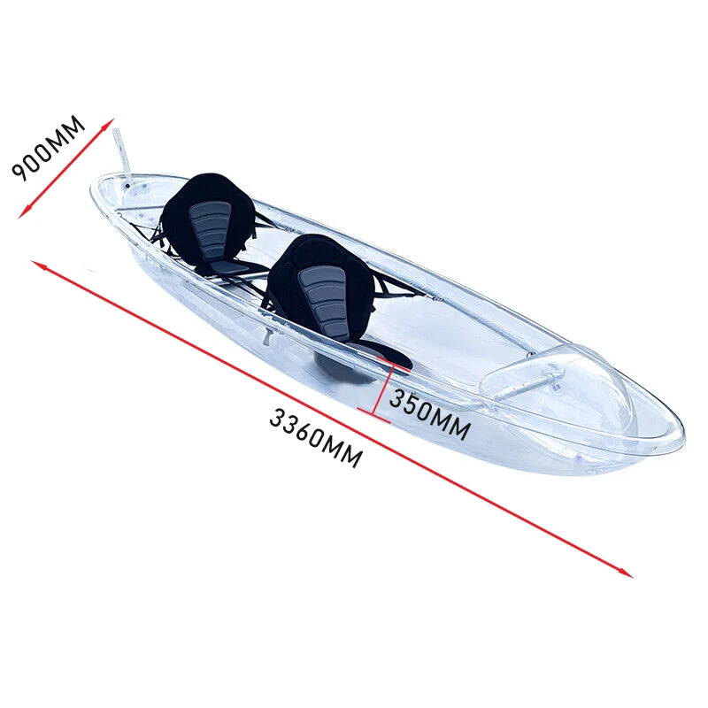 Onemax 2024 hot selling cheapest transparent kayak boat polycarbonate transparent canoe kayak for boating