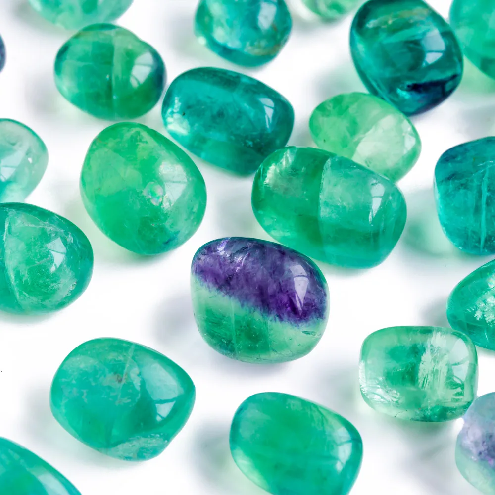 High Quality Natural Green Fluorite Tumble Healing Stone for Home Decoration Crystal Wedding Decoration Spiritual Crafts
