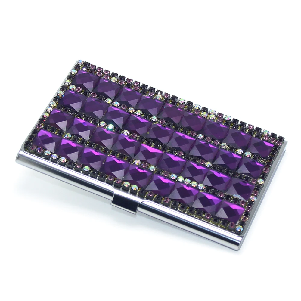 Подарочный чехол для карт, кошелек, коробка, держатель, серебряный крест, кредитный банк, металлический модный дизайнерский Держатель для визиток из нержавеющей стали с кристаллами