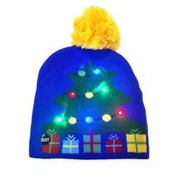 Parent-Child Adults Children Parents Family Party Knit Xmas Hat Christmas Hats Led Beanie Hat