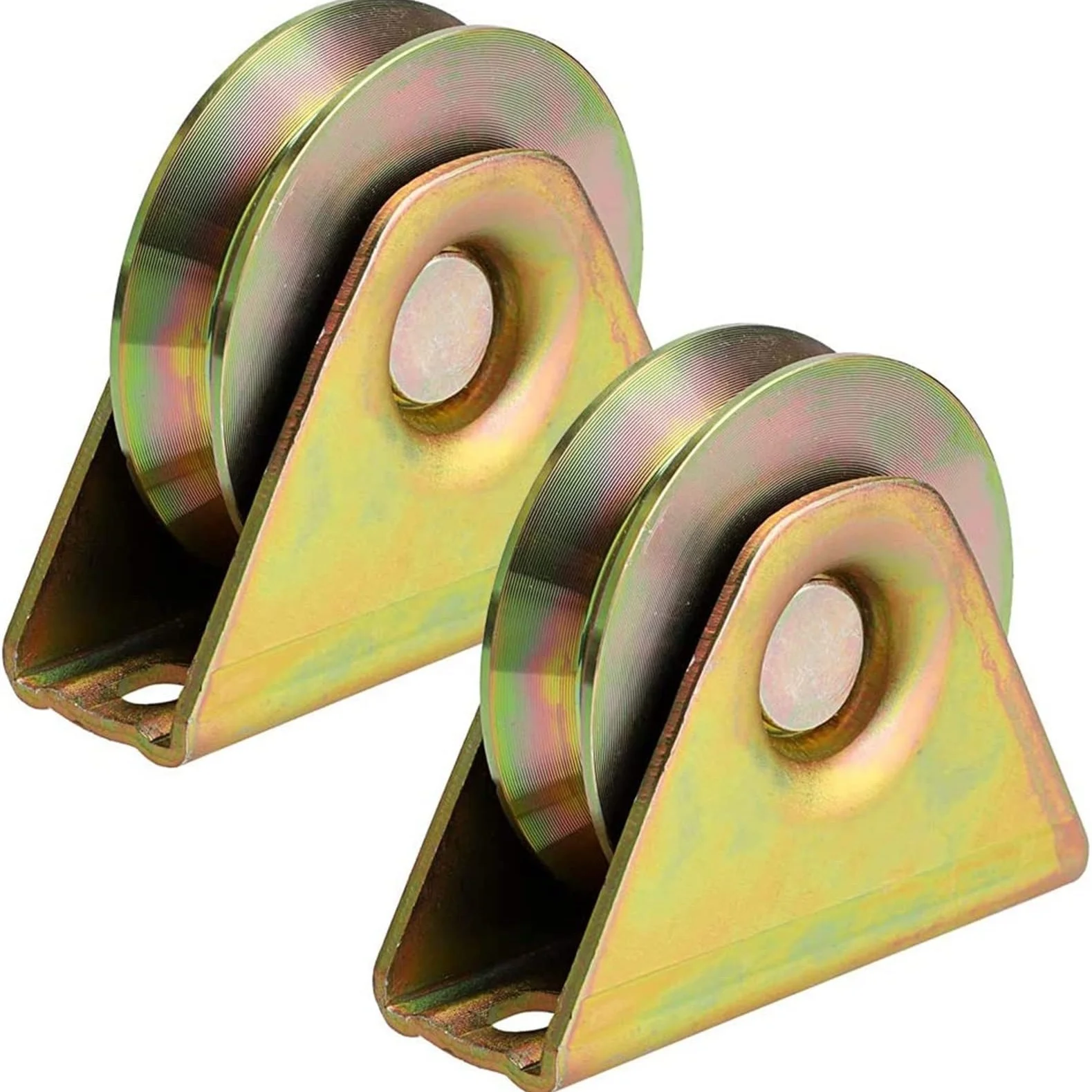 V/U Groove Heavy Duty Rigid Caster Sliding Door Gate Roller Wheel for V Track Rail Rolling Driveway Gate