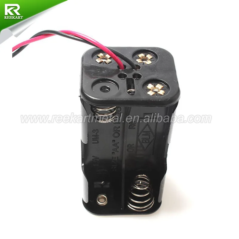High Quality 4 x AA Battery Holder 6V Battery Back To Back Case Box With Wire Leads