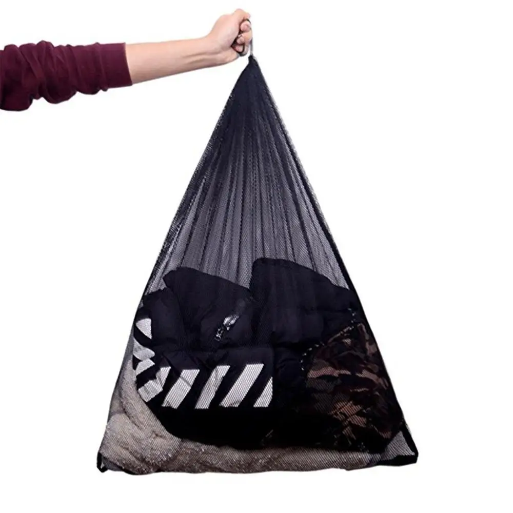 
70*90cm Hotel Heavy Duty Black Laundry Wash Bags&Baskets Mesh Drawstring mesh laundry bag 