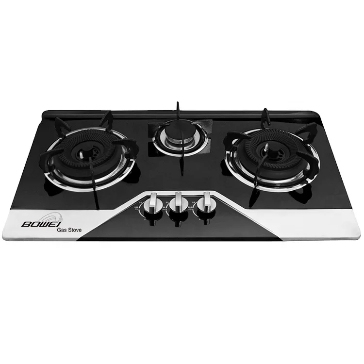 Home appliance tempered glass three burner gas hob high quality commercial gas burner best selling cooking gas stove