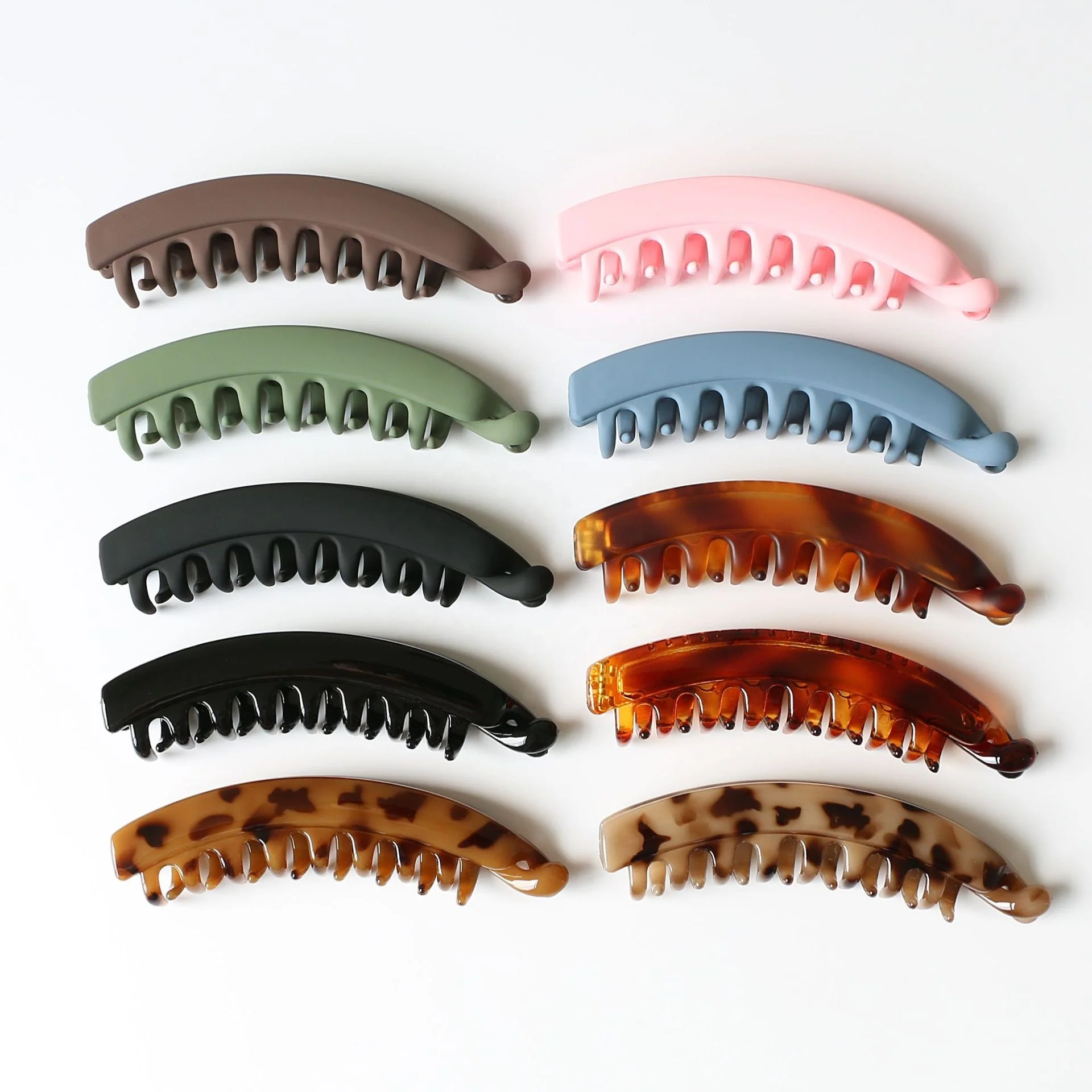 13cm large hairgrips korean frosted flexible plastic straight ponytail accessories vertical hair clamp claw banana clips hair