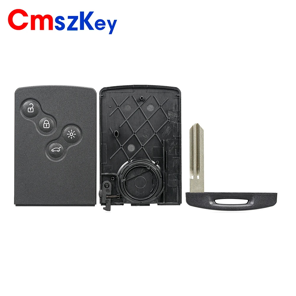 For Renault Megane Laguna Koleos Scenic Clio 4 Button Remote Smart Card Shell Case With Key Blade
